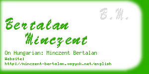 bertalan minczent business card